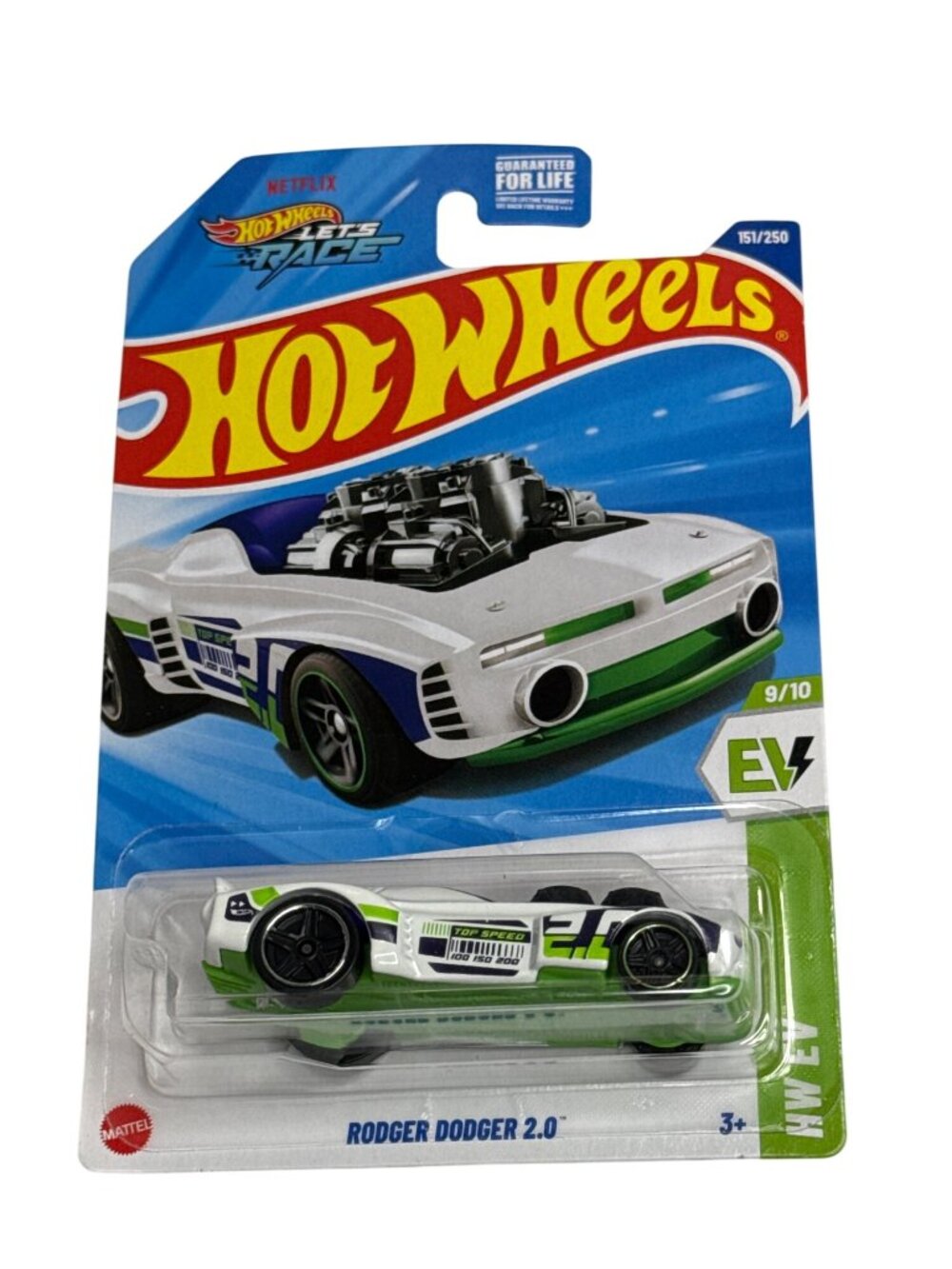 Hot Wheels Rodger Dodger 2.0 HW EV Green White Muscle Car Diecast